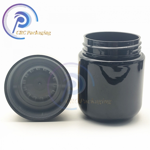 40dram black dome child proof plastic jar with cr lid